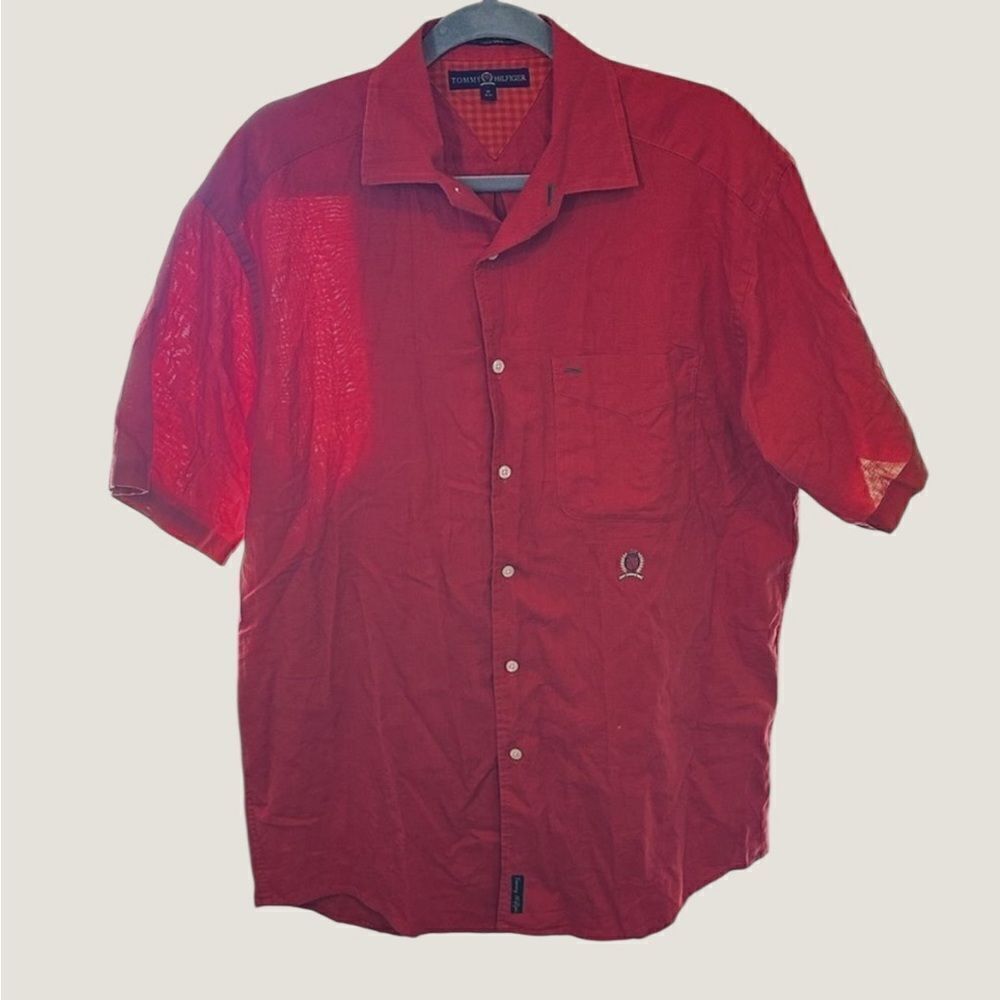 ✨3/$10✨ Vintage Tommy Hilfiger Red Orange Polo